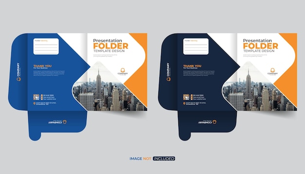 Diseño creativo y elegante carpeta de archivos comerciales de la empresa o plantilla estacionaria