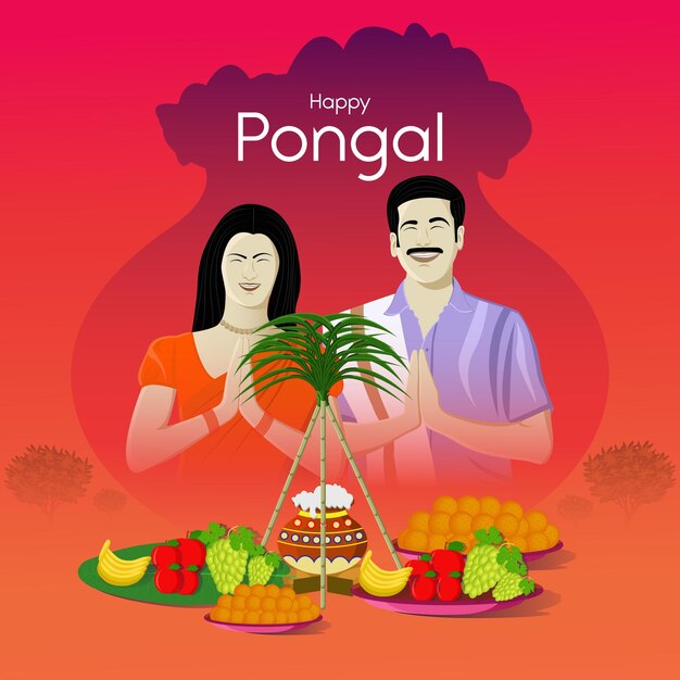 Diseño creativo del festival indio de Pongal