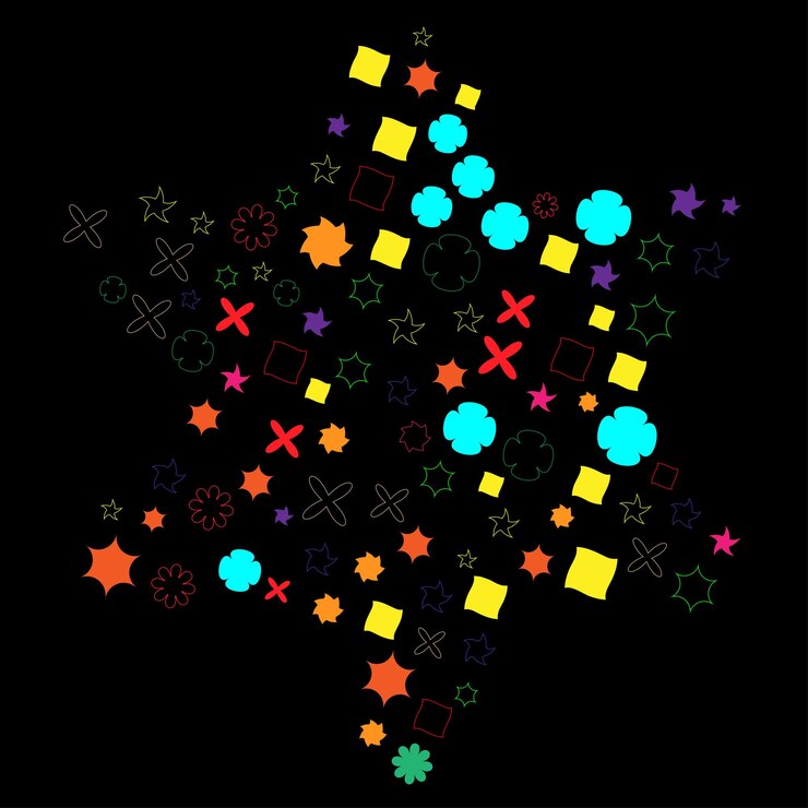 Vector diseño creativo de fondo colorido por forma y forma de contorno