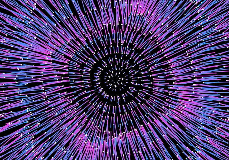 Vector diseño creativo de fondo colorido futurista abstracto patrón de círculo de explosión de neón brillante