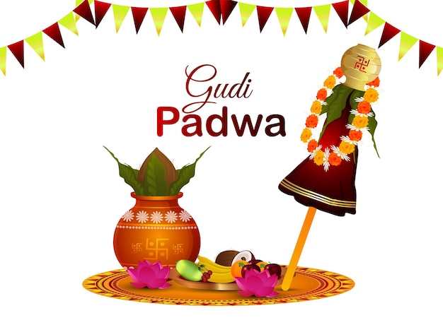 Diseño creativo de fondo feliz gudi padwa.