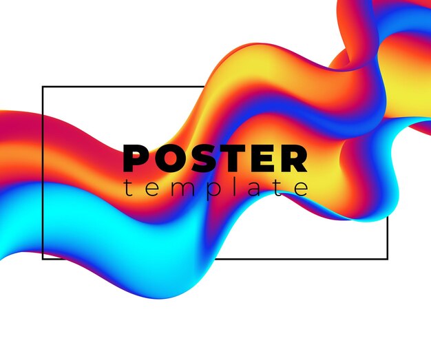 Diseño creativo Forma de flujo 3d Fondos de onda líquida Ilustración vectorial