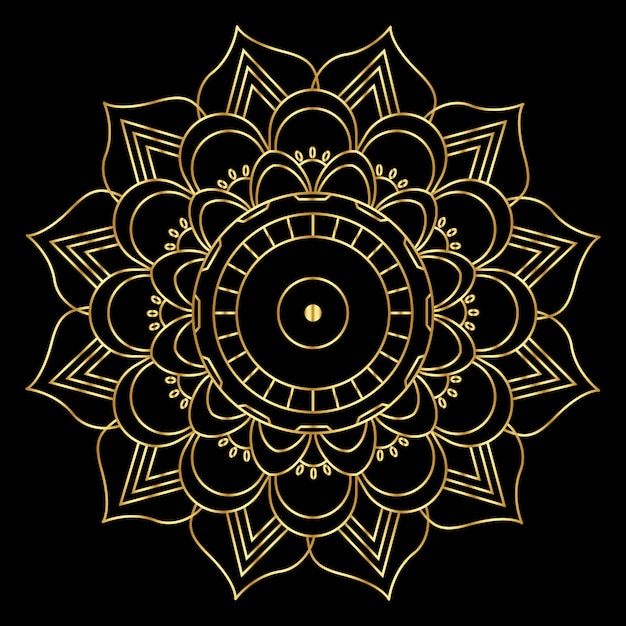 Diseño creativo de Golden Mandala
