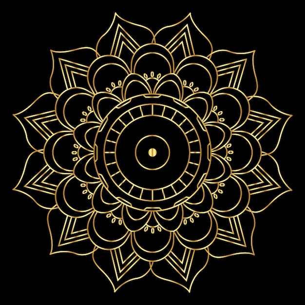 Diseño creativo de Golden Mandala