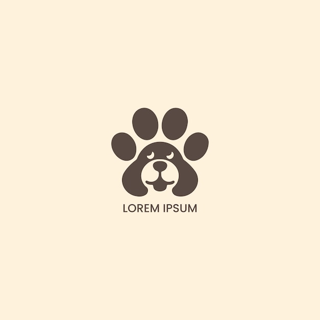 Diseño creativo del icono del logotipo de la pata del perro