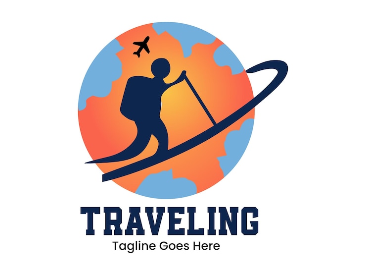 Un diseño creativo de ilustración vectorial de logotipo de viaje