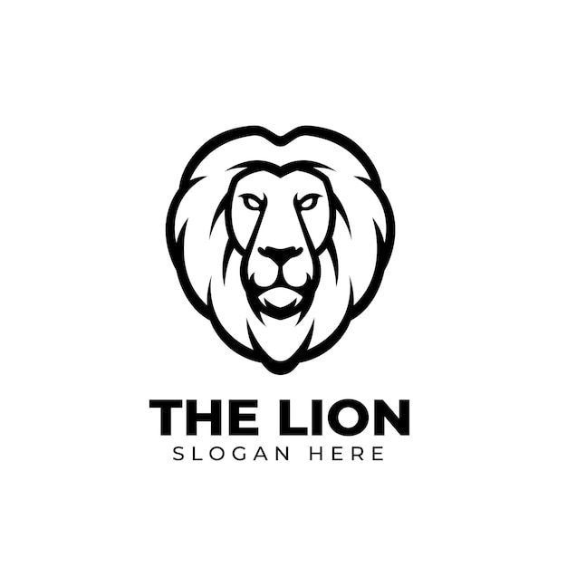 Diseño creativo de león para plantilla de logotipo de mascota de lujo empresarial