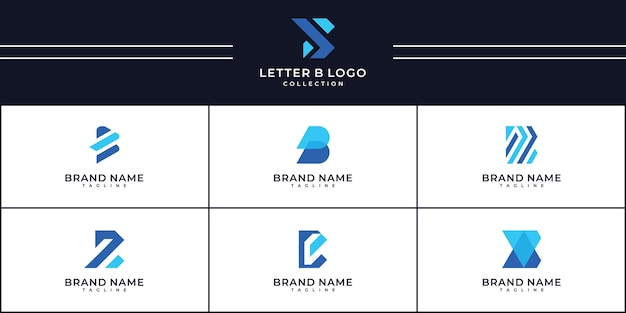 Vector diseño creativo de la letra b del icono del logotipo para negocios de lujo elegante colorido