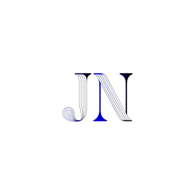 diseño creativo de la letra jn del logotipo