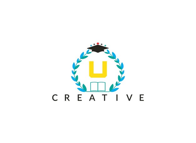 Diseño creativo de la letra u del logotipo