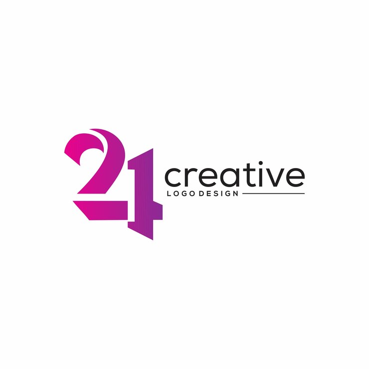 Vector diseño creativo de logotipo de 21 o 24 números.