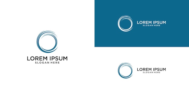 Diseño creativo del logotipo del anillo de círculo con un concepto único de vector premium