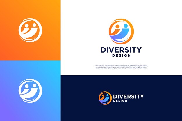Diseño creativo del logotipo de apoyo global con concepto sindical