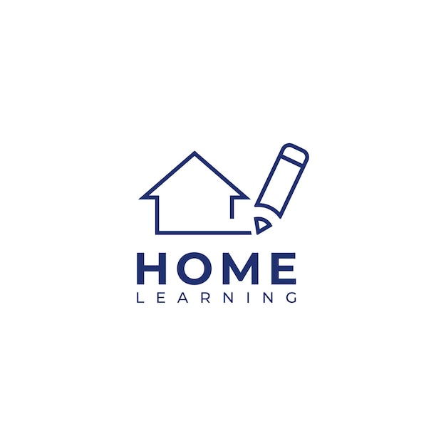 Diseño creativo del logotipo de aprendizaje en el hogar