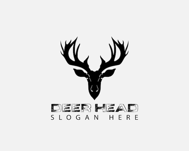 diseño creativo del logotipo de la cabeza de ciervo