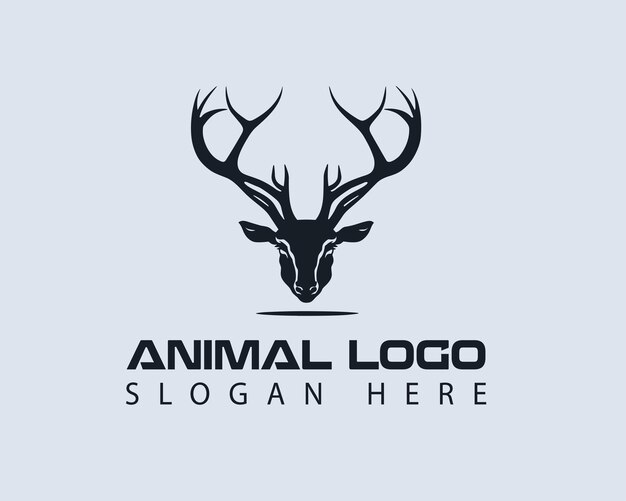 diseño creativo del logotipo de la cabeza de ciervo
