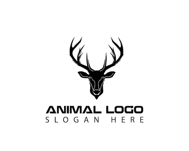 diseño creativo del logotipo de la cabeza de ciervo