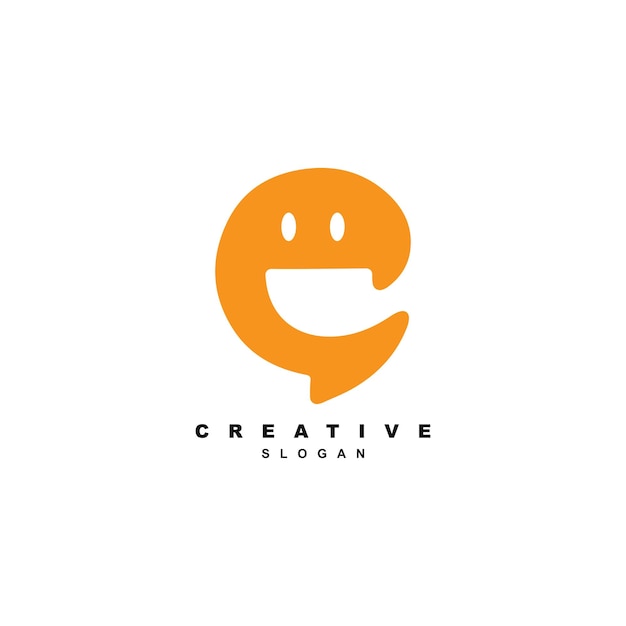 Diseño creativo de logotipo de chat de sonrisa y risa Logotipo de charla divertida para su marca o negocio