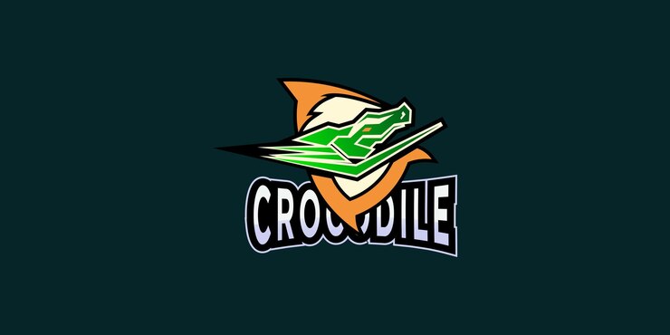 Vector diseño creativo del logotipo del cocodrilo verde con vector premium de estilo moderno