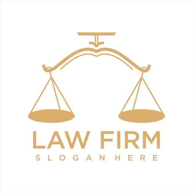 Diseño creativo del logotipo de la columna de pilar legal para el negocio de bufetes de abogados