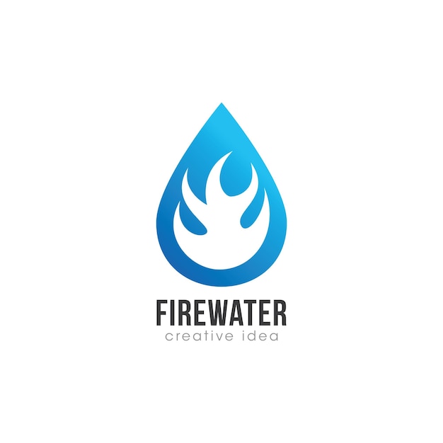Diseño creativo del logotipo del concepto de Agua de Fuego