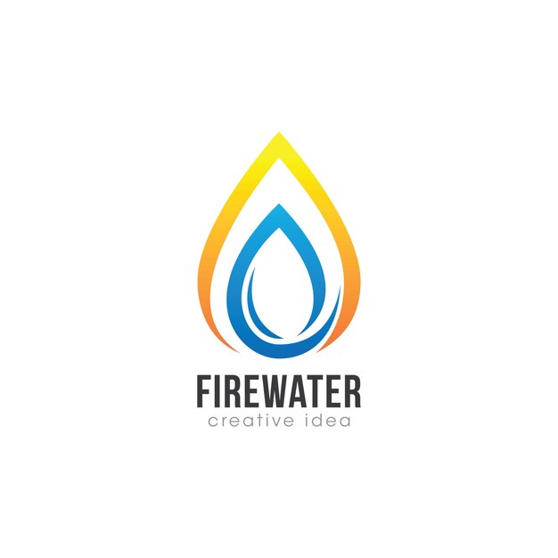 Diseño creativo del logotipo del concepto de Agua de Fuego