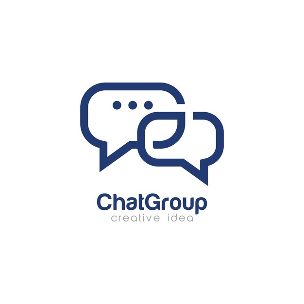 Diseño creativo del logotipo del concepto de chat