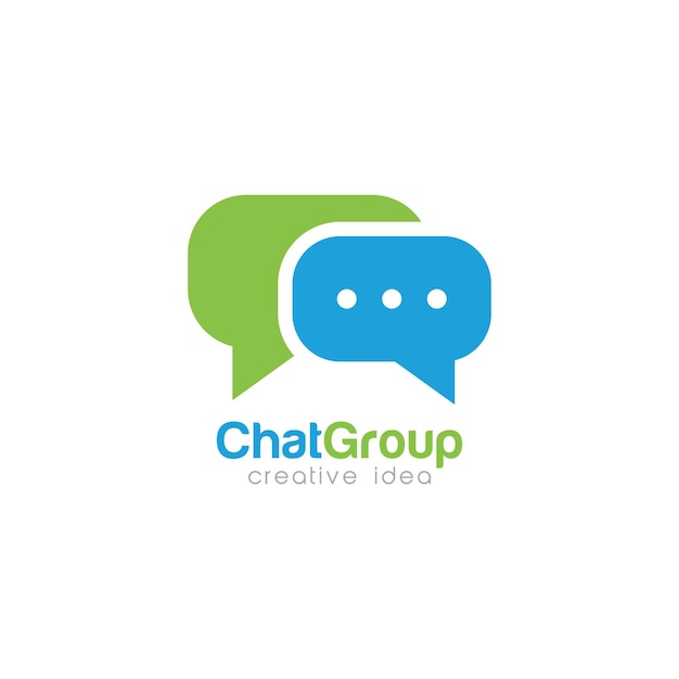 Diseño creativo del logotipo del concepto de chat