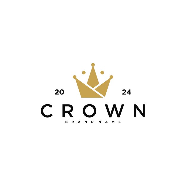 Diseño creativo del logotipo de la corona abstrack Premium Vector
