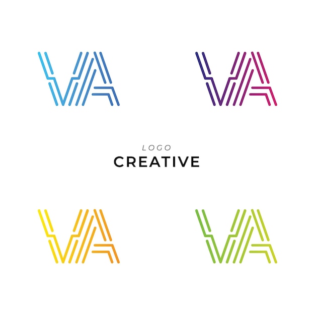 Diseño creativo de logotipo de VA Diseño de marca Diseño de logotipo Ilustración vectorial Diseño de íconos Diseño de monograma