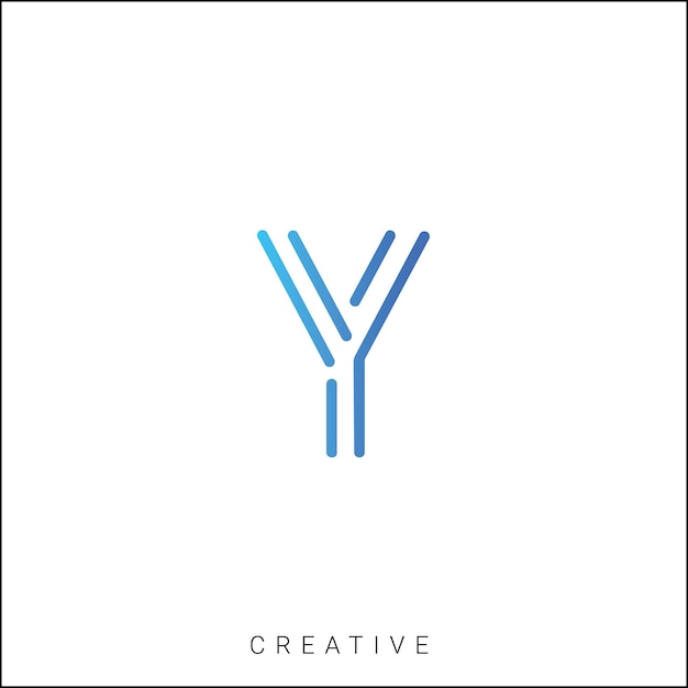 Y Diseño creativo del logotipo Diseño mínimo del logotipo Diseño clásico Vector último diseño del logotipo Monograma