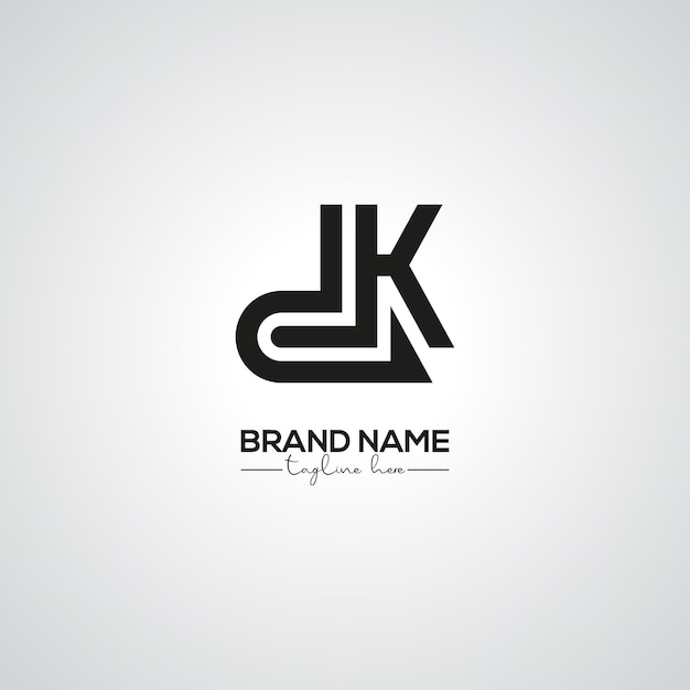 Diseño creativo del logotipo de DK KD Lettermark para la marca corporativa