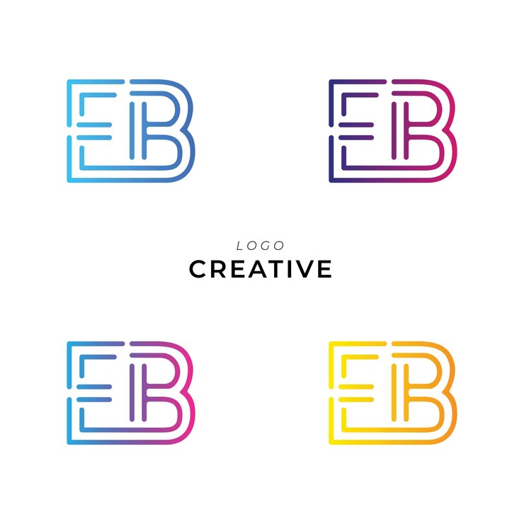 Vector diseño creativo de logotipo eb branding personalizado ilustración vectorial de diseño de logotipo creativo