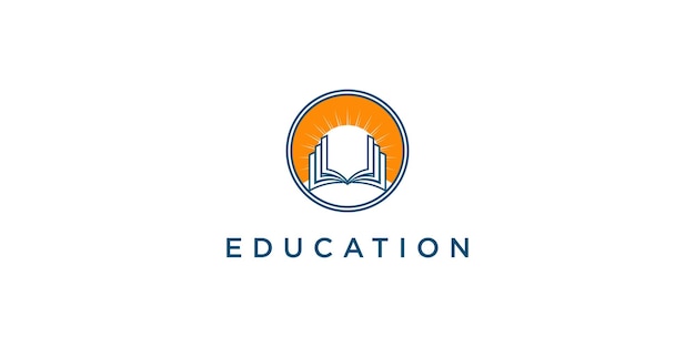 Diseño creativo del logotipo de la educación con un vector premium de concepto moderno