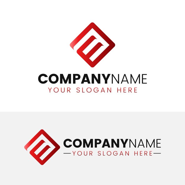 Diseño creativo del logotipo em de la letra del monograma