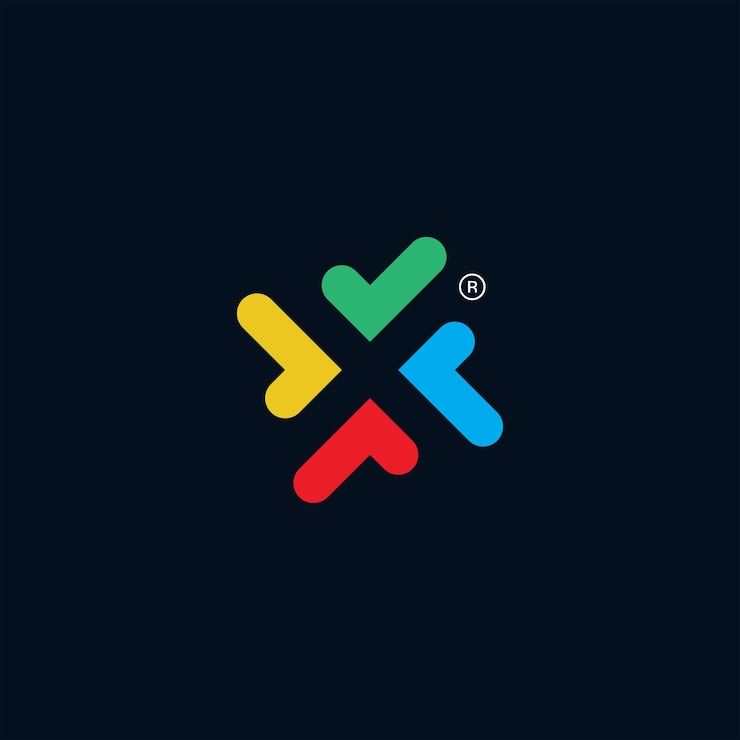 Diseño creativo del logotipo del espacio negativo de la letra X
