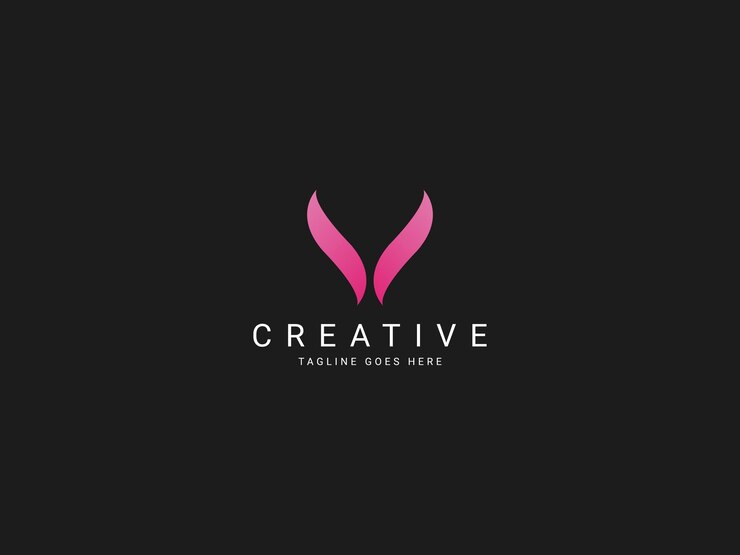 Diseño creativo del logotipo con una forma abstracta rosada
