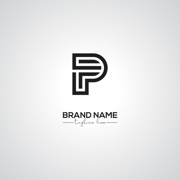 Diseño creativo del logotipo de FP PF Lettermark para la marca corporativa