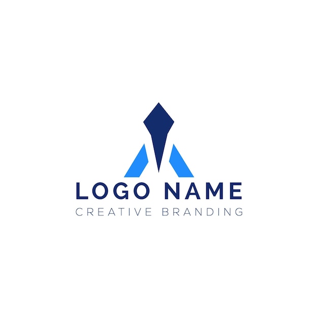 Diseño creativo del logotipo geométrico azul