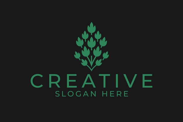 Diseño creativo del logotipo de la hoja verde