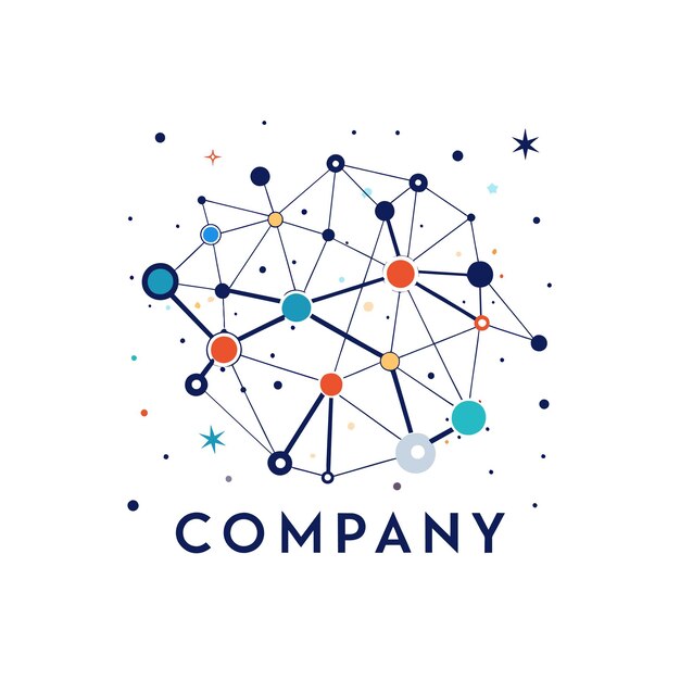 Diseño creativo de logotipo para la ilustración vectorial de la compañía de tecnología