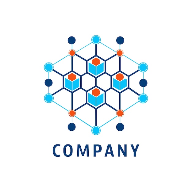 Diseño creativo de logotipo para la ilustración vectorial de la compañía de tecnología