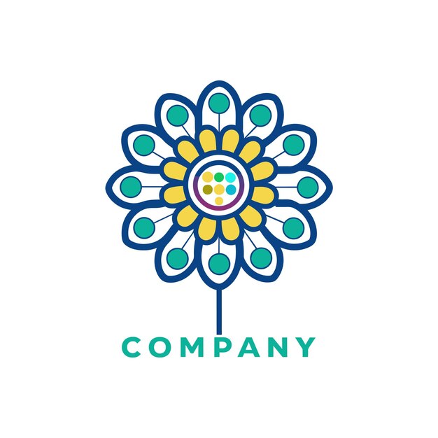 Diseño creativo de logotipo para la ilustración vectorial de la compañía de tecnología