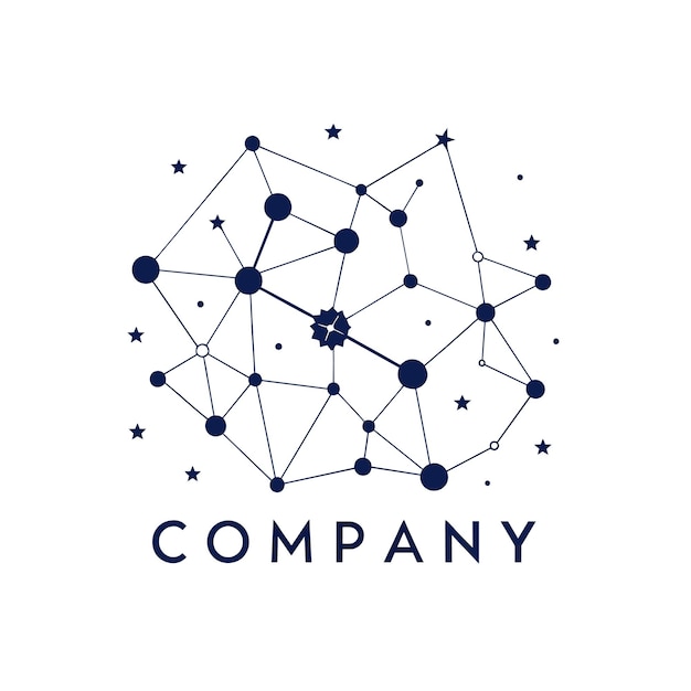 Diseño creativo de logotipo para la ilustración vectorial de la compañía de tecnología