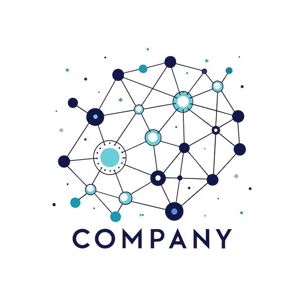 Diseño creativo de logotipo para la ilustración vectorial de la compañía de tecnología