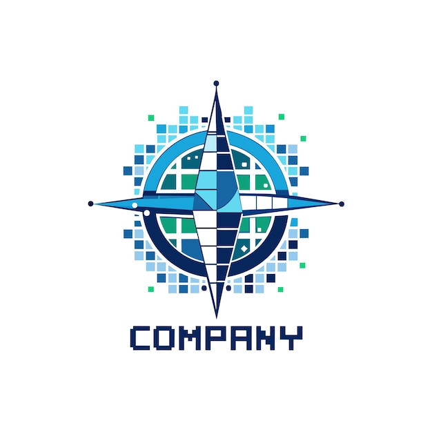 Diseño creativo de logotipo para la ilustración vectorial de la compañía de tecnología