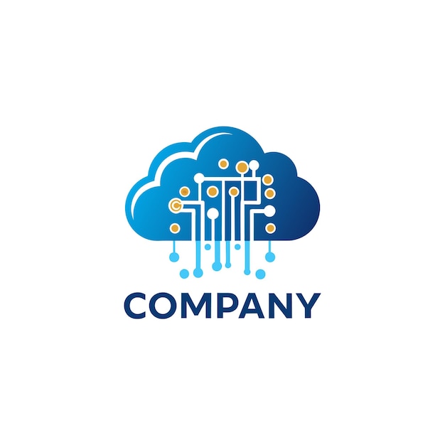 Diseño creativo de logotipo para la ilustración vectorial de la compañía de tecnología