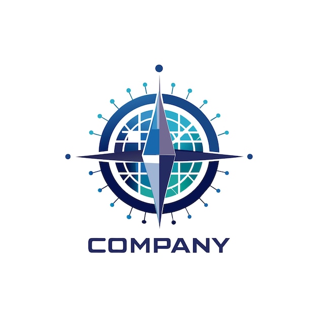Diseño creativo de logotipo para la ilustración vectorial de la compañía de tecnología