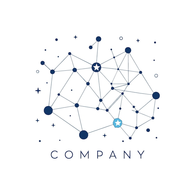Diseño creativo de logotipo para la ilustración vectorial de la compañía de tecnología