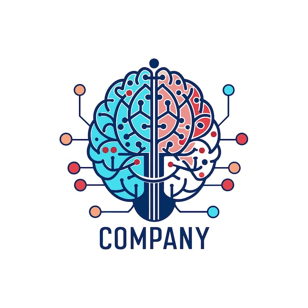 Diseño creativo de logotipo para la ilustración vectorial de la compañía de tecnología